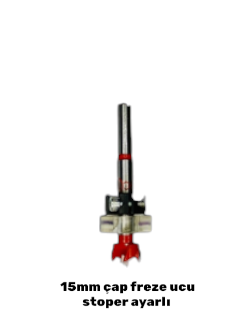 15 mm Çap Freze Ucu Stoper ayarlı